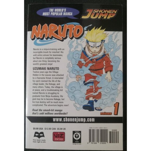 Naruto Vol 1 by Masashi Kishimoto – Viz Jul 2003 Manga PB VG+ - Picture 2 of 2